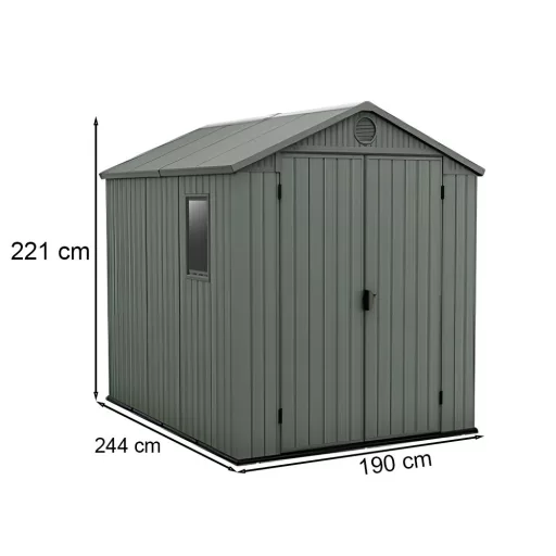 Darwin 6x8 műanyag kerti ház zöld