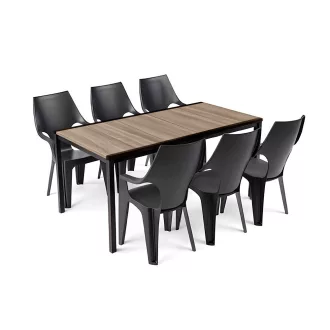 Parker Large 6+1 kerti bútor garnitúra szett kőris-grafit