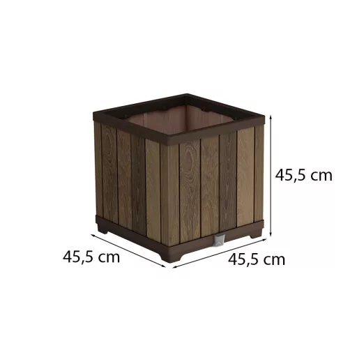 Deco szögletes műanyag virágláda 61 L