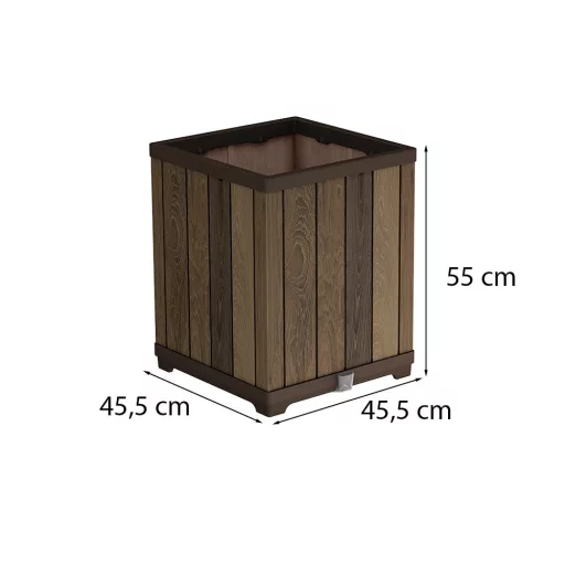 Deco szögletes magasított műanyag virágláda 74 L