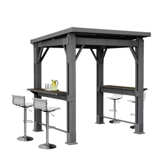 Kerti grill pavilon, pulttal, tetővel