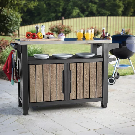 Decocoat unity műanyag xl kerti grill asztal 207l
