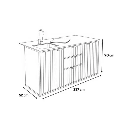 Deco compact kültéri konyha mosogatóval csapteleppel