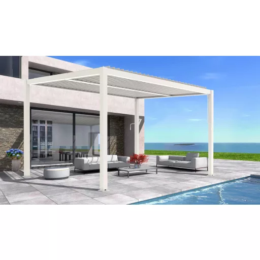 LUXE pergola 3x4m fehér LED világítással