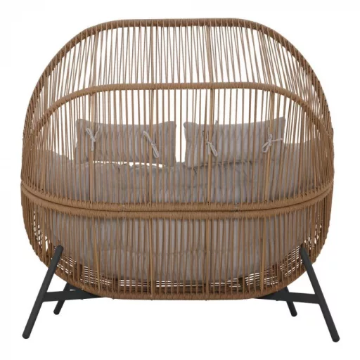 HOLAND rattan dupla kosárfotel bézs