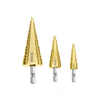 INGCO Lépcsős fúró készlet 3 részes 4-32 mm HSS