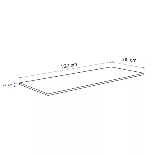 Konyhai munkalap 220 x 60 x 2,8 cm Beton