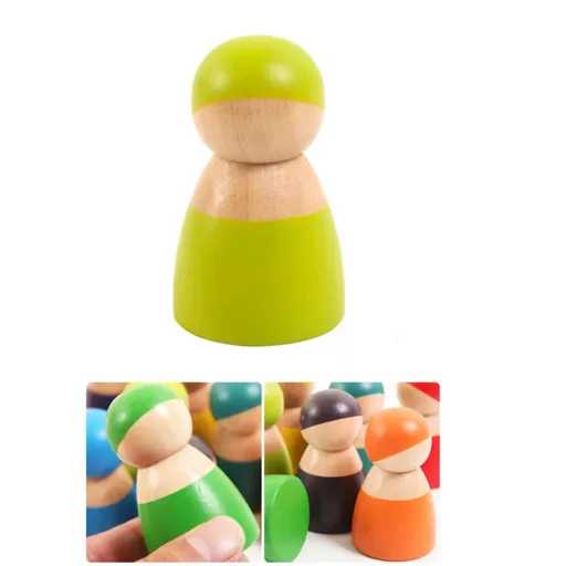 12 barát színes Montessori fafigura