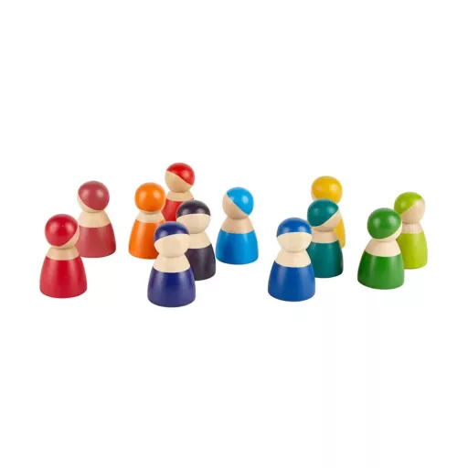 12 barát színes Montessori fafigura