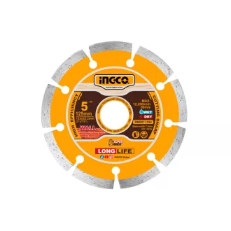   INGCO Gyémánt vágókorong 125 x 7,5 x 22,2 mm szegmentált