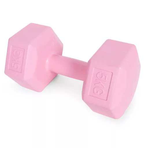 Hex súlyzó szett 2x5 kg rózsaszín