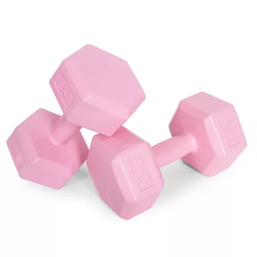 Hex súlyzó szett 2x3 kg rózsaszín