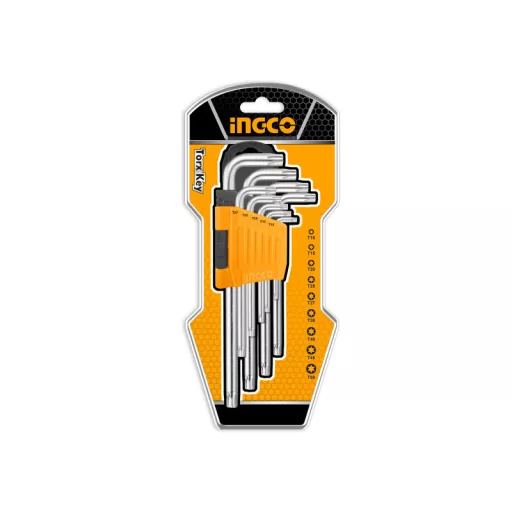 INGCO Hosszú torx kulcs készlet 9 részes T10-T50 S2