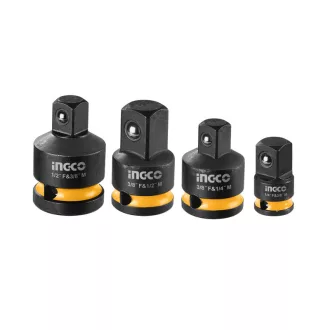   INGCO Dugókulcs adapter 4 részes 1/4"<-->3/8", 1/2"<-->3/8"