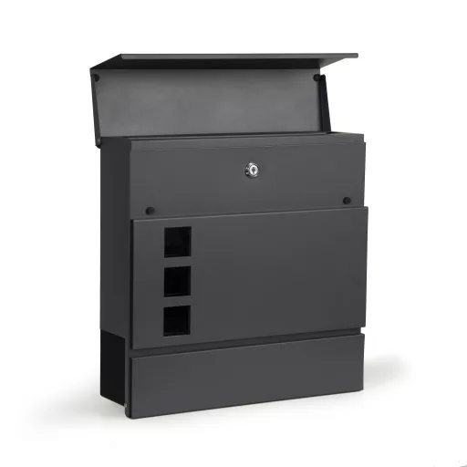 Postaláda horganyzott acélból újságtartóval antracit