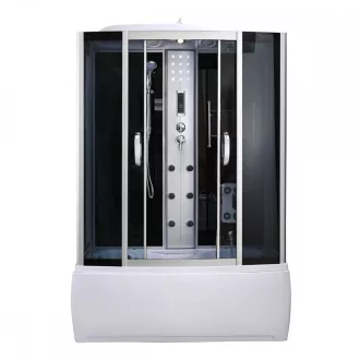   Emilia 85x150 cm hidromasszázs kádkabin elektronikával Black