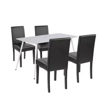 Megan 4+1 étkező garnitúra fehér-fekete