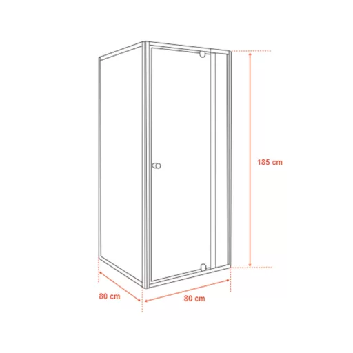 Flexi 80x80 cm sarokba szerelhető szögletes zuhanykabin zuhanytálca nélkül