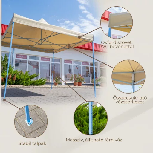 Összecsukható kerti pavilon 3x3 m