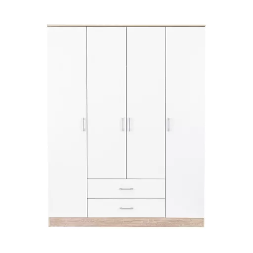 Miami gardróbszekrény 160x205 cm fehér-sonoma tölgy