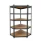 Nagy teherbírású sarokpolc 180x70x40-40 cm 175 kg fekete