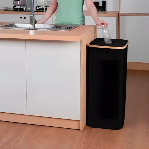 Szelektív palackgyűjtő 100l fekete