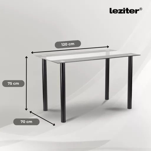 Riona 120 cm szögletes üveg étkezőasztal