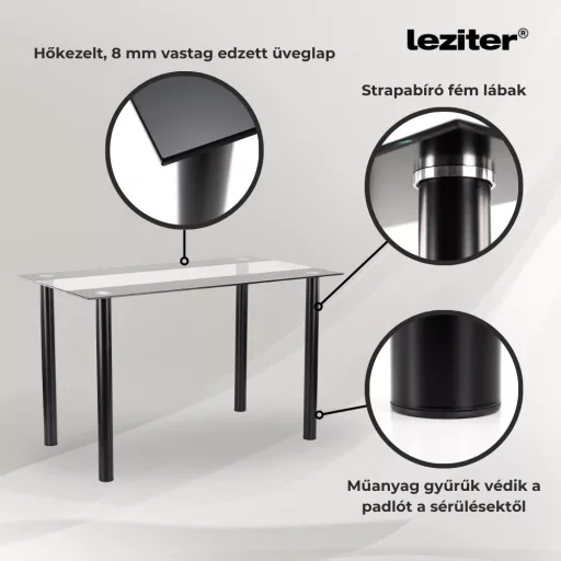 Zelma 4+1 étkező garnitúra fekete-szürke