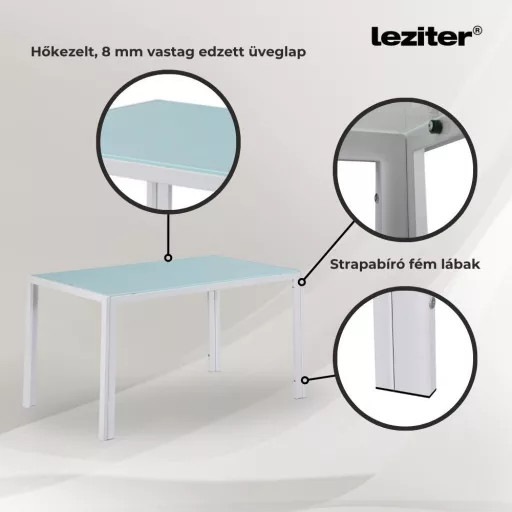 Nuvia 6+1 étkező garnitúra fehér-fekete