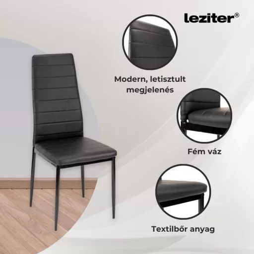 Tino NOVA Étkezőszék, fekete színben