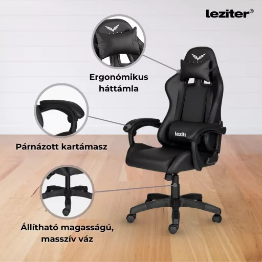 Raven gamer irodai forgószék fekete