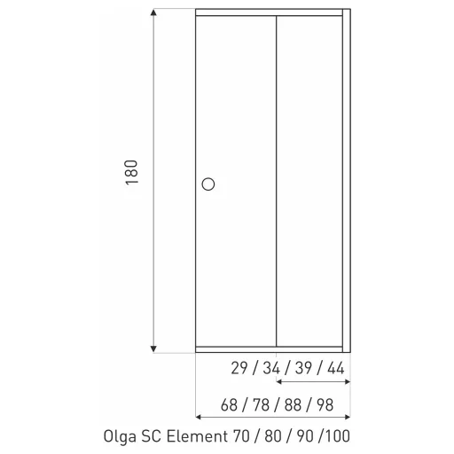 Olga SQ Element 100 zuhanyajtó fekete