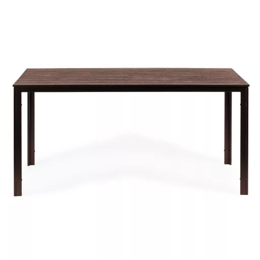 6 személyes kerti asztal 156x78 cm polywood barna