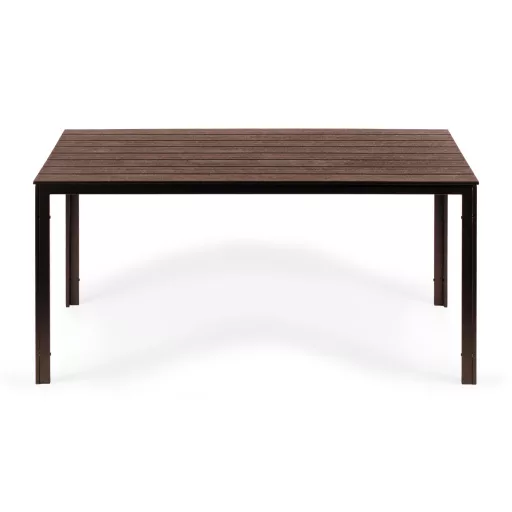 6 személyes kerti asztal 156x78 cm polywood barna