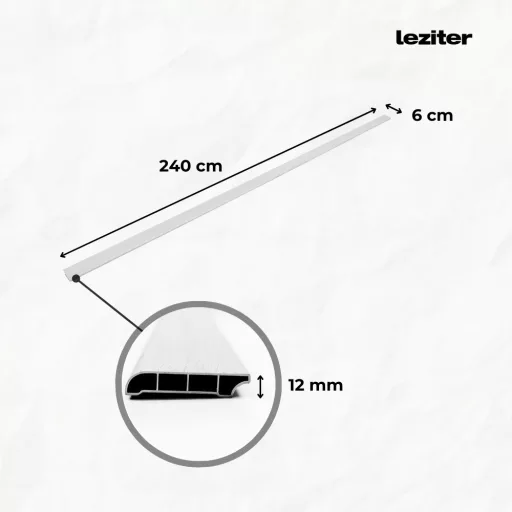 Vinyl SPC padlószegély Snow white 2400x60x12 mm