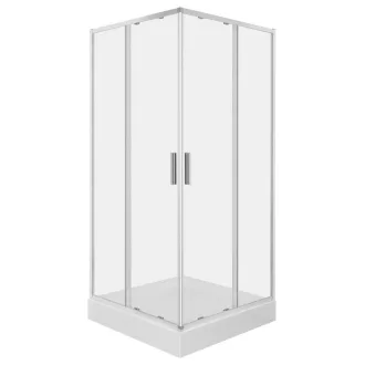 Solid SQ 100 króm szögletes zuhanykabin zuhanytálcával