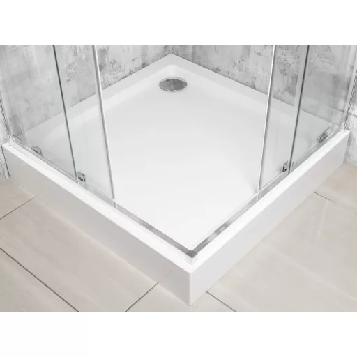 Solid SQ 100 króm szögletes zuhanykabin zuhanytálcával