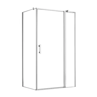   Simple 80x100 cm nyílóajtós aszimmetrikus zuhanykabin zuhanytálca nélkül