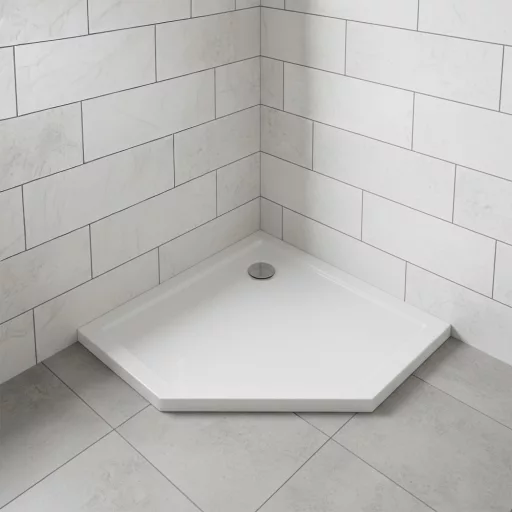 Modena Slim ötszögletű alacsony akril zuhanytálca 90x90 cm