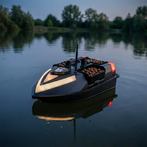 Etetőhajó V6 GPS 3 tartályos hátra és oldalkidobós fekete