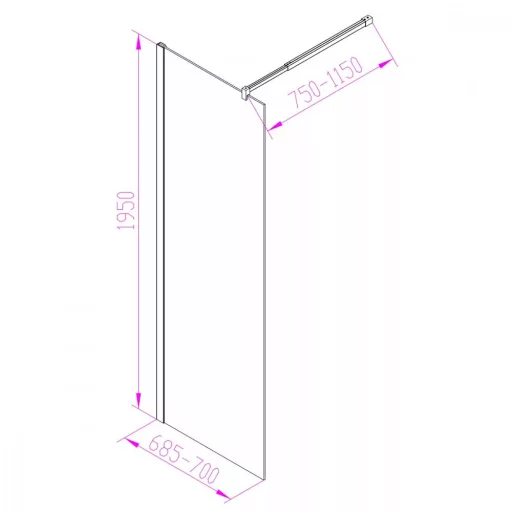 Walker 70x195 cm Walk in zuhanyfal