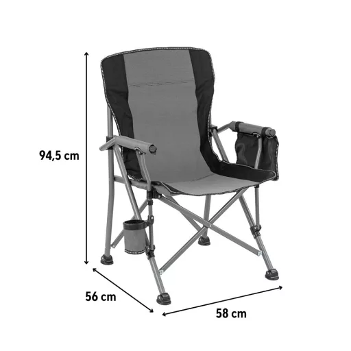 Leziter Comfort Plus karfás horgász szék pohártartóval szürke