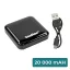 Powerbank 20000 mAH 2A 10W fekete